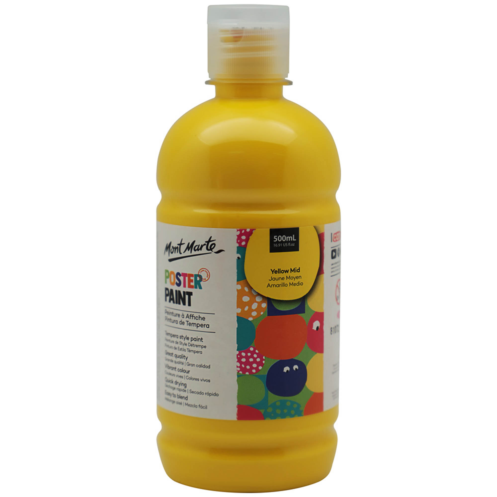Mont-Marte-Poster-Paint-Yellow-Mid-500mL-MPST0013-v04-F