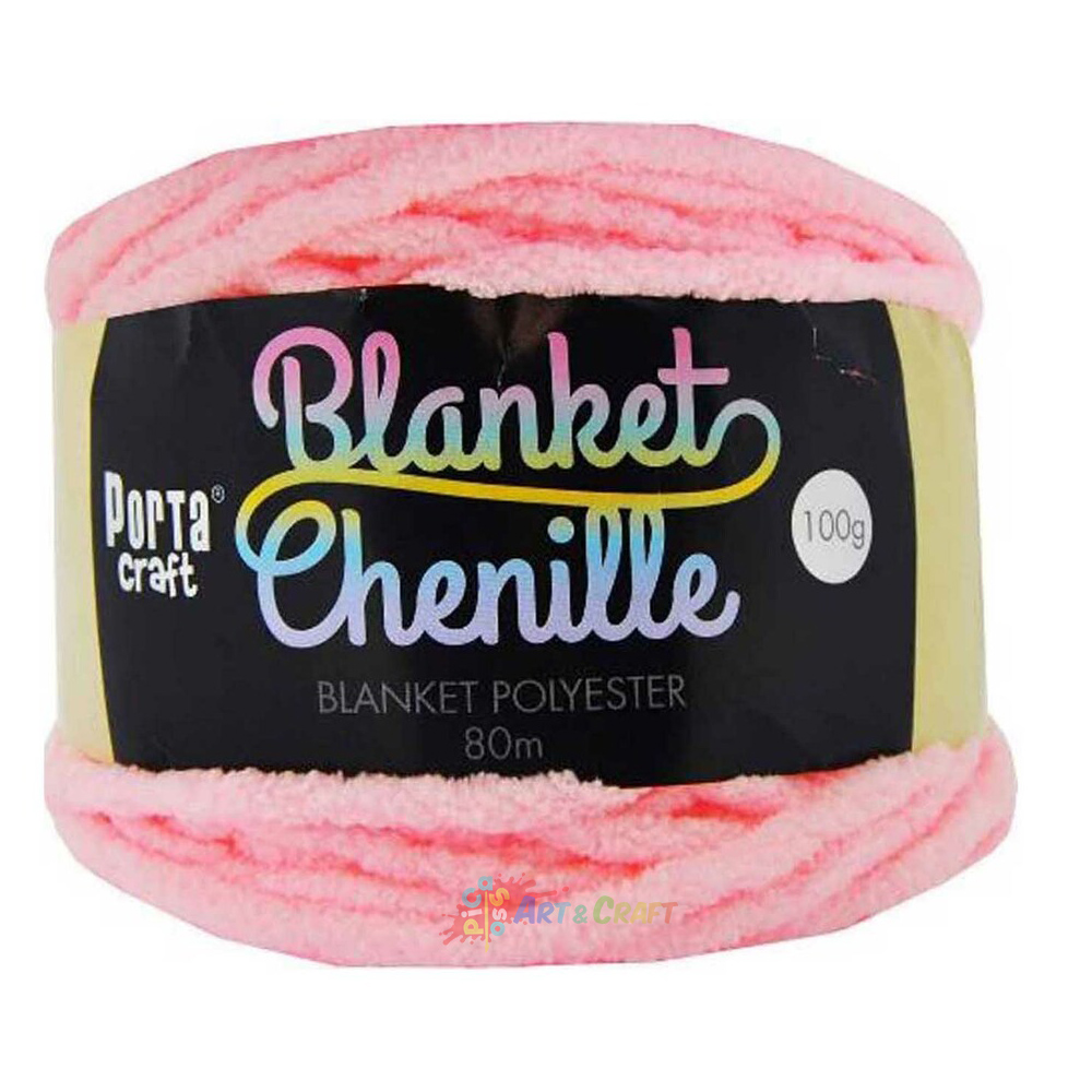 Chenille Blanket Yarn Baby Pink Picasso Art & Craft
