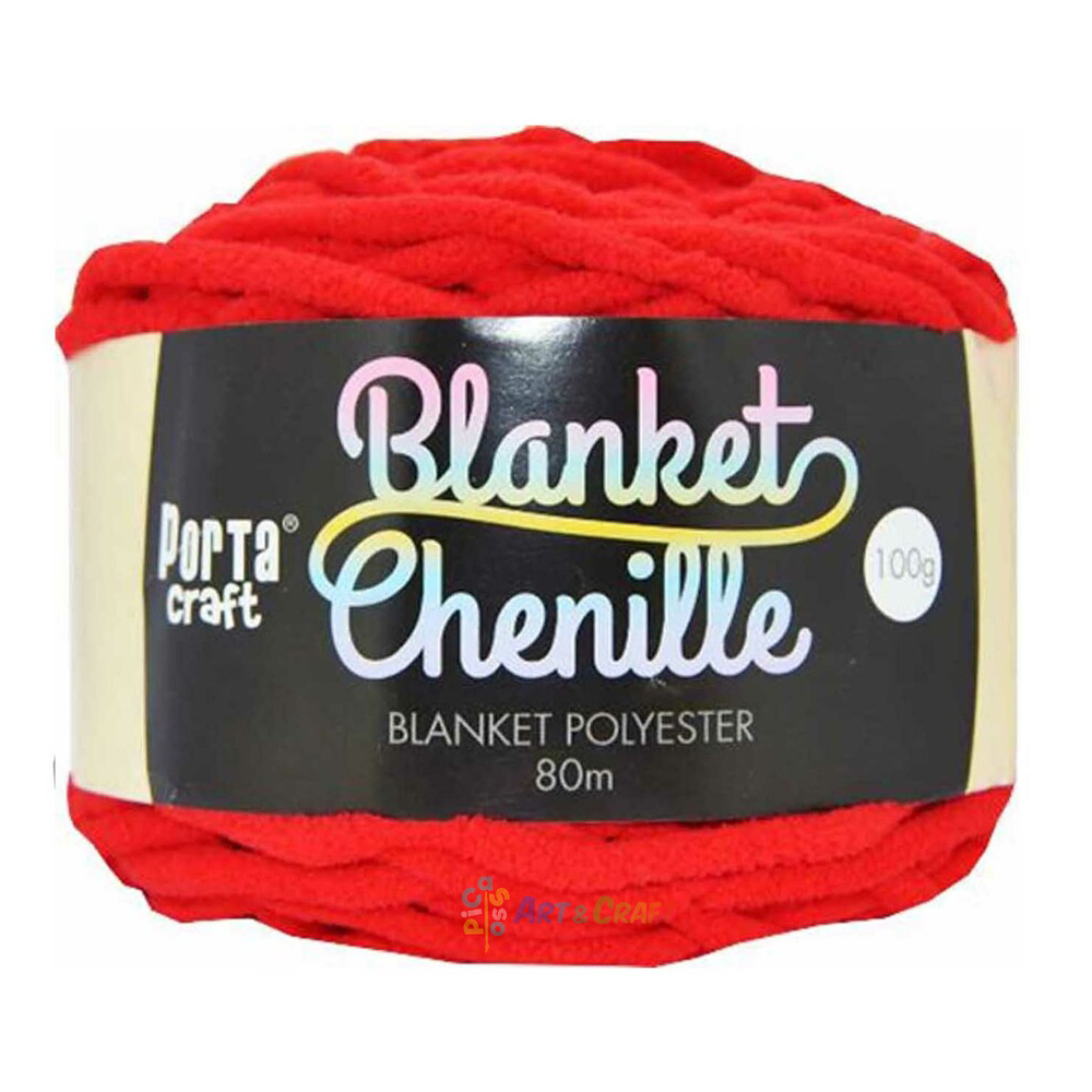 Chenille Blanket Yarn Red Picasso Art & Craft