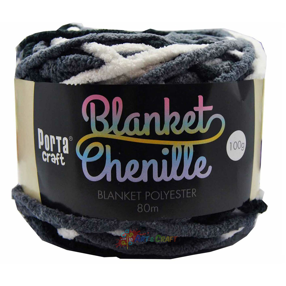 Chenille Blanket Yarn Silver Camo Picasso Art & Craft