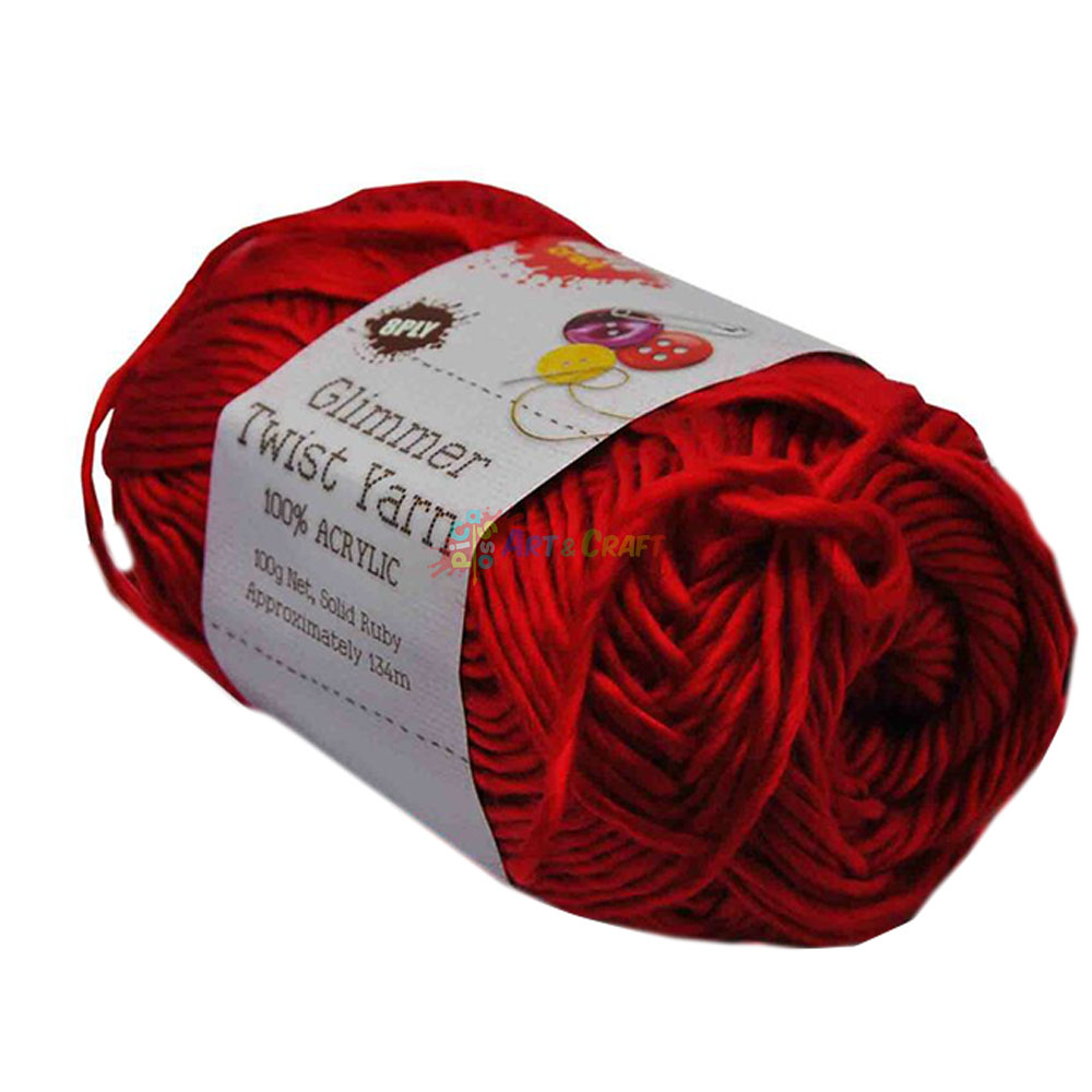 Glimmer Twist Yarn Ruby Picasso Art & Craft