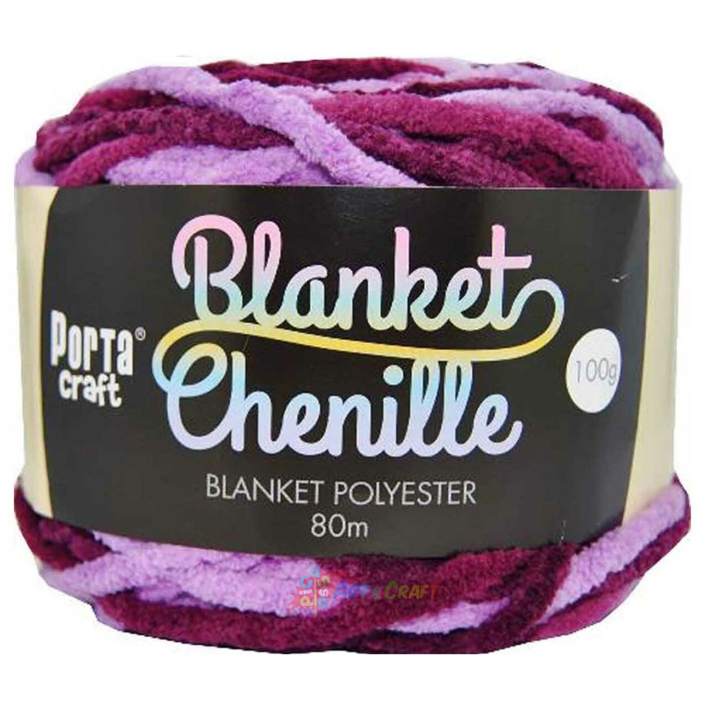 Chenille Blanket Yarn Purple Camo Picasso Art & Craft
