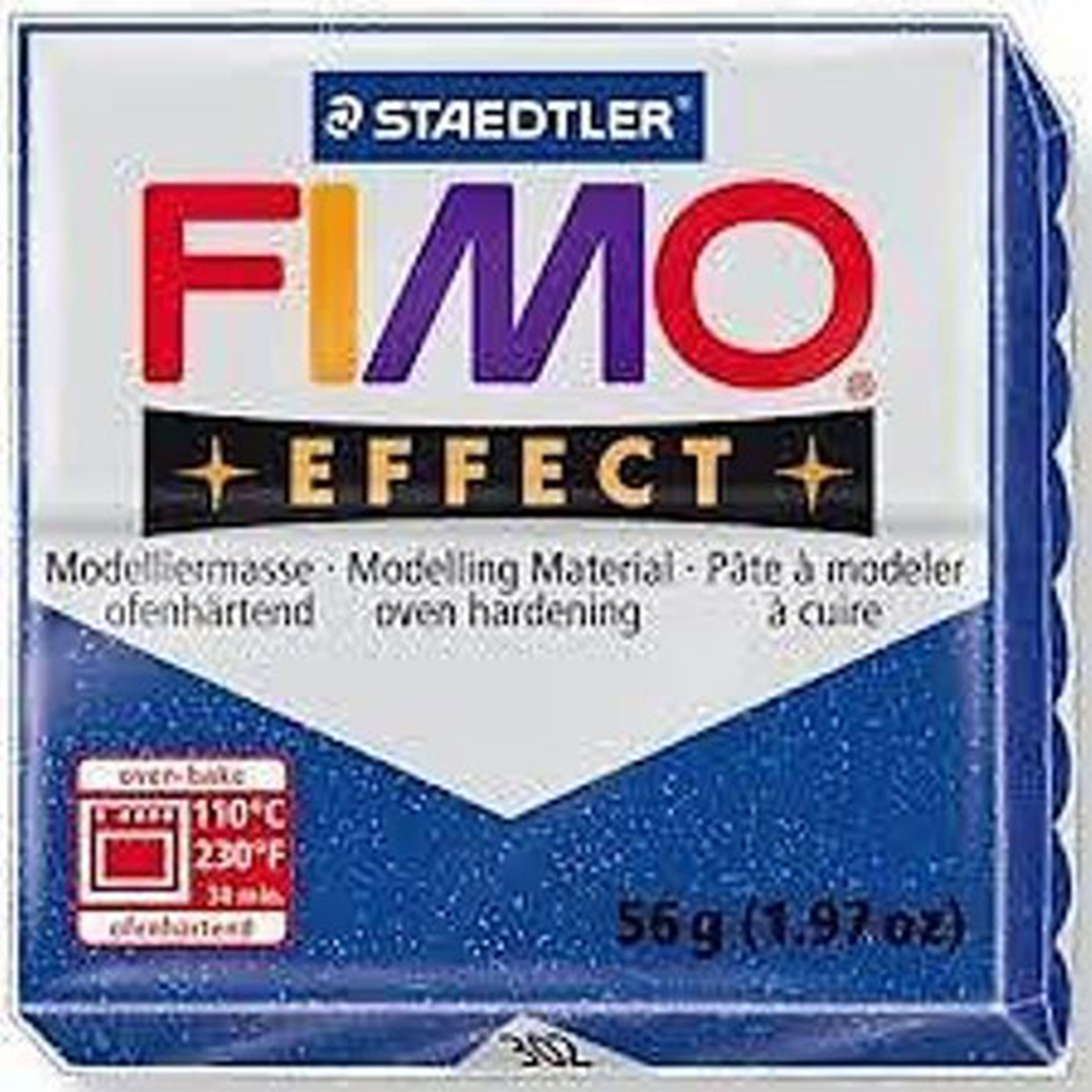 Fimo Effect Polymer Clay Glitter Blue No 302 Picasso Art & Craft