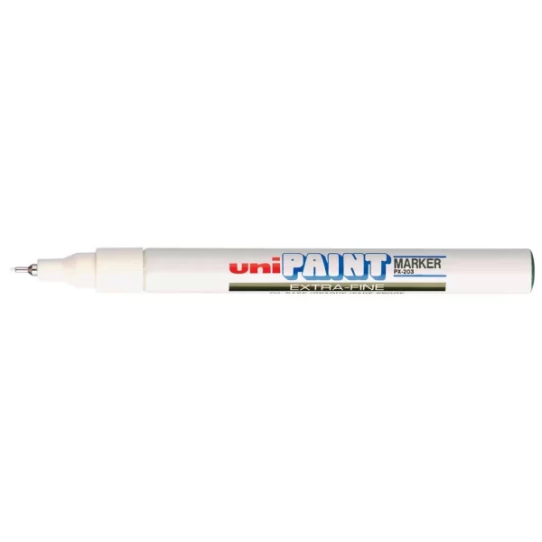 WHITE UNI PAINT MARKER 0.8MM EXTRA FINE 12 PACK Picasso Art & Craft